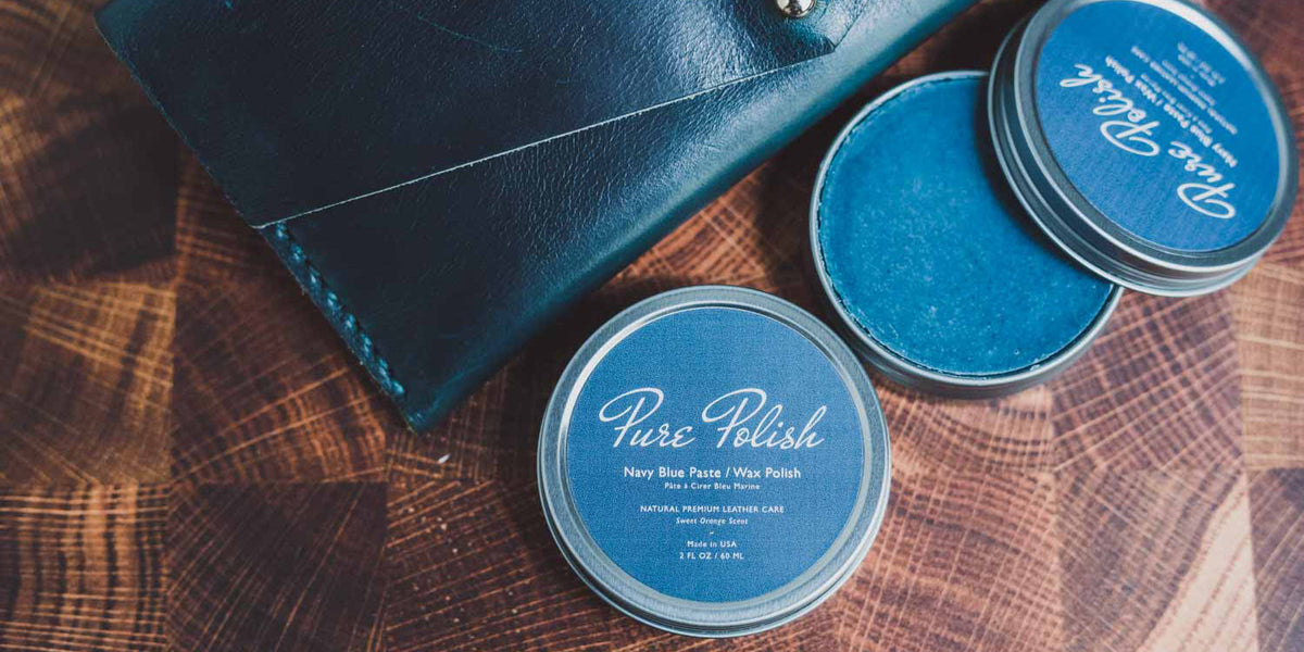 Dark blue shoe polish