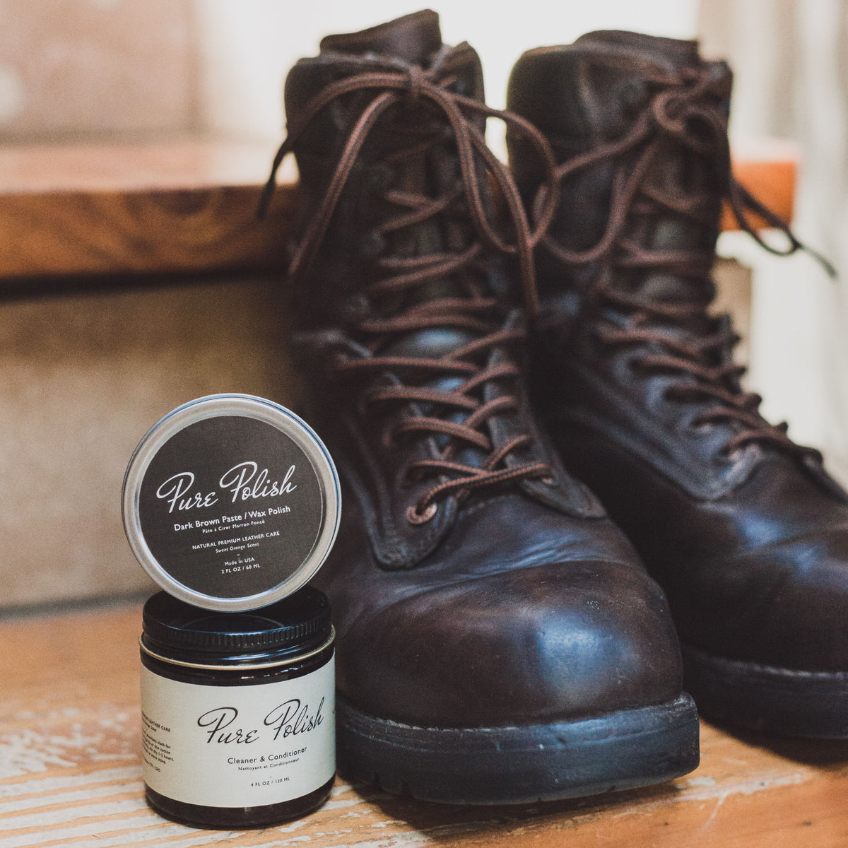 Boot fashion black shoe care