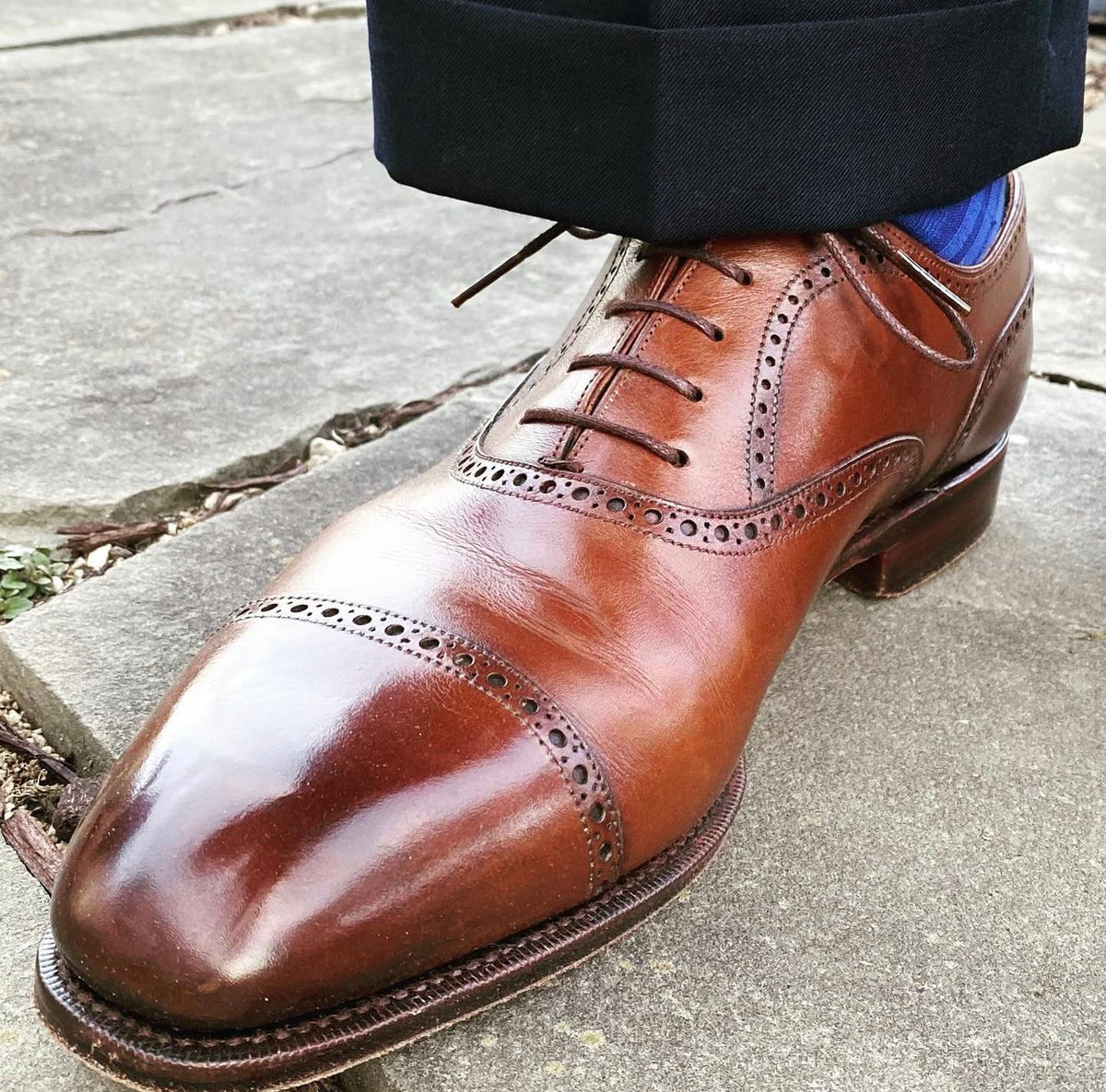 Carmina Shoemaker Brown Cap Toe Semi Brogue Oxford Shoe – Pure Polish ...